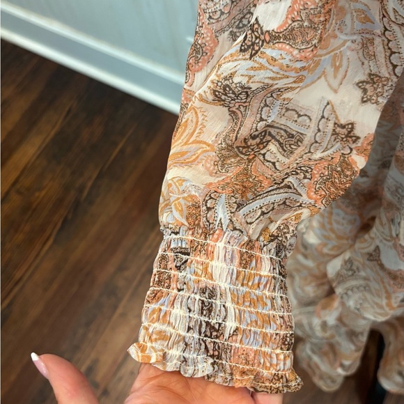 Jessica Simpson Harmony Tiered Ruffle Paisley High Low Maxi Dress Sz Sm - Picture 6 of 14